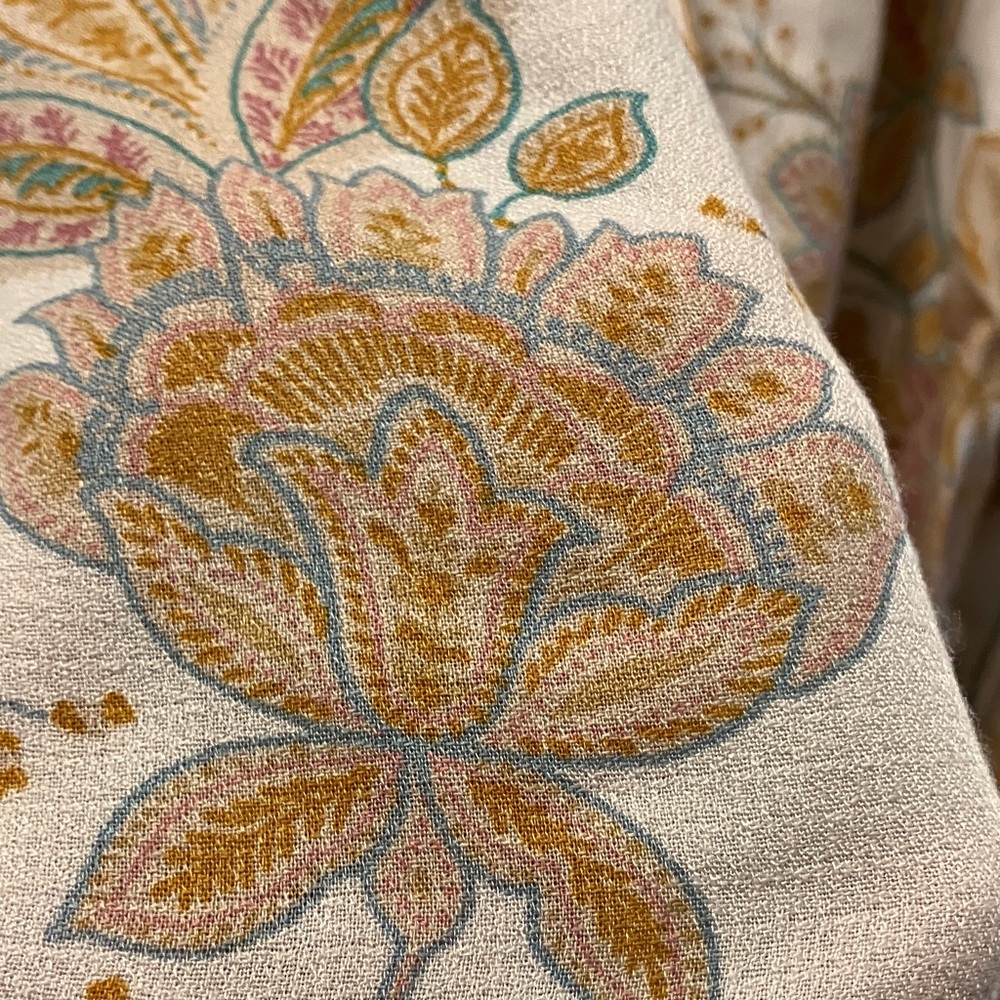 Lucky Brand Floral Blouse in Cream and Orange - Picture 5 of 9